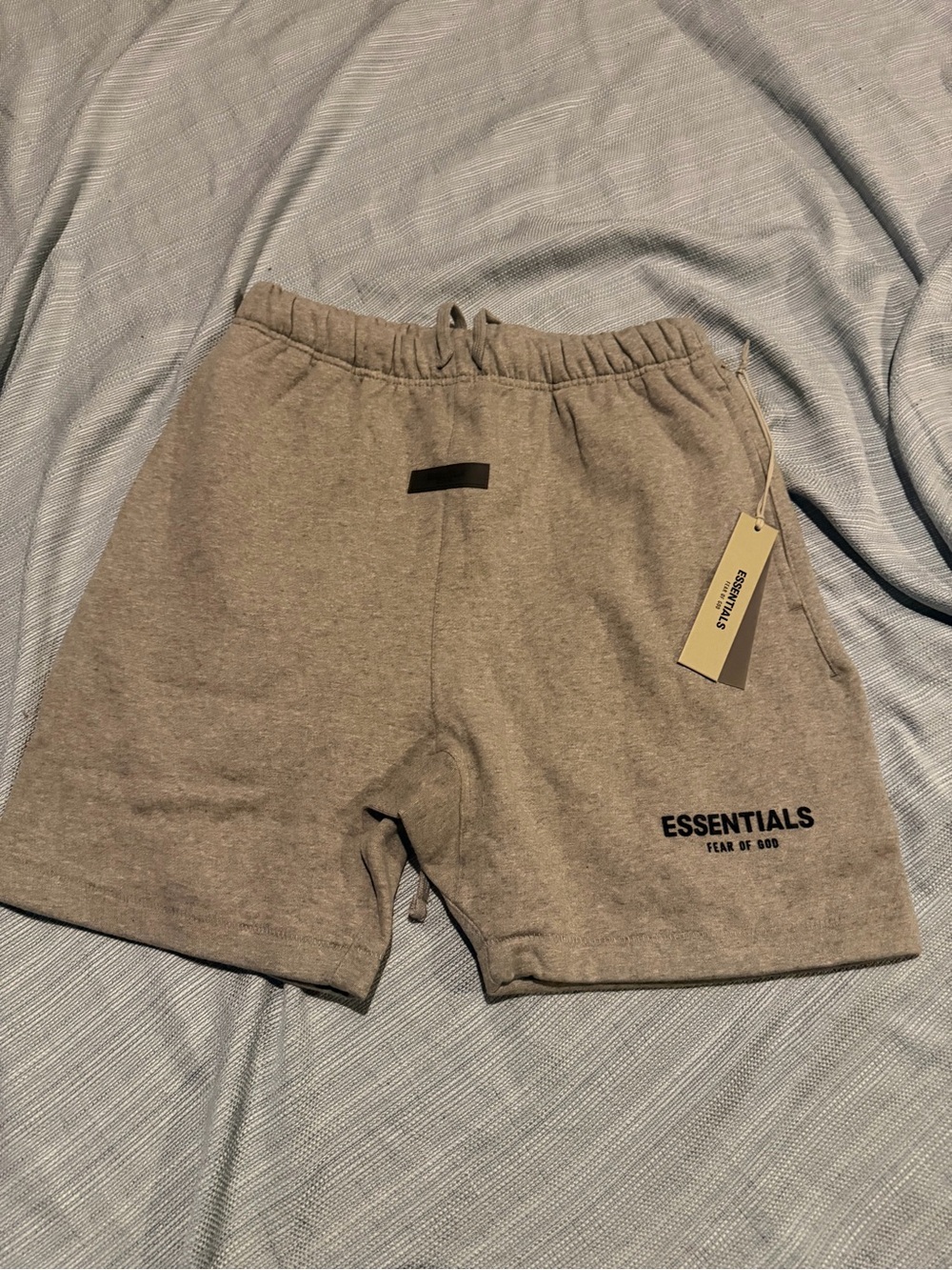 ESSENTIALS Men's Tan Athletic Shorts with Logo